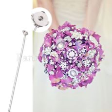 Metal snap flower ,Accessories for bouquets, floral art,  changeable 20MM button, length 31CM KC1165