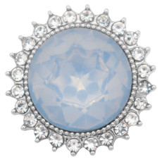 20MM design snap silver Plated with Light blue rhinestone KC6975 snaps jewelry