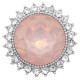 20MM design snap silver Plated with Pale pink rhinestone KC6977 snaps jewelry