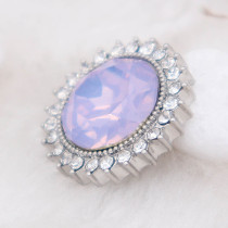 20MM design snap silver Plated with purple rhinestone KC6979 snaps jewelry