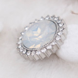 20MM design snap silver Plated with White rhinestone KC6978 snaps jewelry