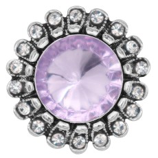 20MM design snap silver Plated with purple rhinestone KC6980 snaps jewelry