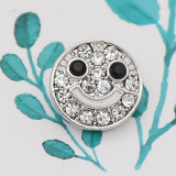 Smile12MM snap White rhinestones and black rhinestones  KS7030-S interchangable snaps jewelry