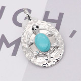 20MM Tortoise design snap silver Plated with Cyan turquoise KC8015 snaps jewelry