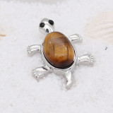 20MM Tortoise design snap silver Plated with Brown  turquoise KC8017 snaps jewelry