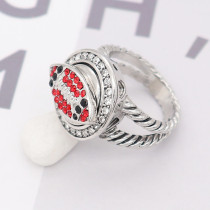 Football 12MM snap With Black and red Rhinestone KS7053-S interchangable snaps jewelry