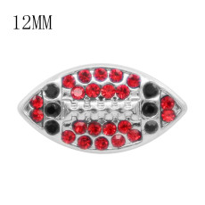 Football 12MM snap With Black and red Rhinestone KS7053-S interchangable snaps jewelry