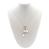silver pendant Necklace with Large rhinestones 80cm chain KC1311 fit 20MM chunks snaps jewelry