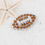 Football 12MM snap With Brown and white Rhinestone KS7058-S interchangable snaps jewelry