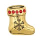 Christmas 20MM design Christmas stocking gold plated snap with rhinestone KC9107 snaps jewelry