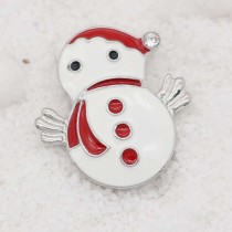 Christmas 20MM design Snowman snap with rhinestone KC9113 snaps jewelry