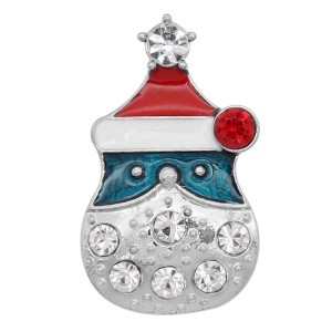 Christmas 20MM design Snowman snap with  rhinestone KC9108 snaps jewelry