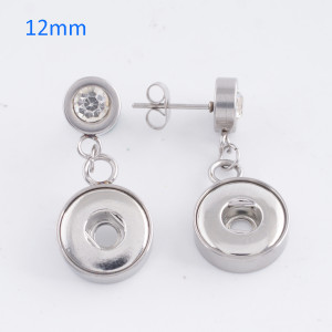 Fit 12mm Snaps Stainless steel Earrings fit snaps chunks KS0944-S