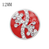 12MM design metal snap with white rhinestone KS7070-S red enamel snaps jewelry