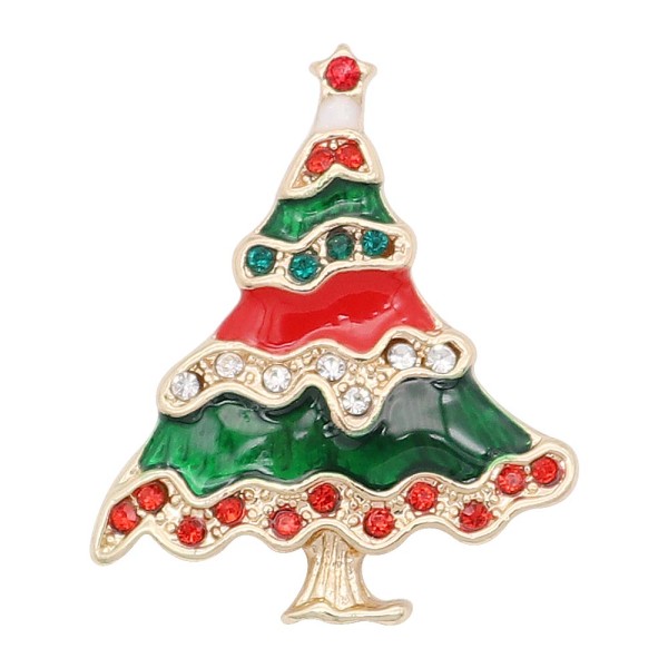 Christmas 20MM design Christmas tree with rhinestone enamel KC8033 snaps jewelry