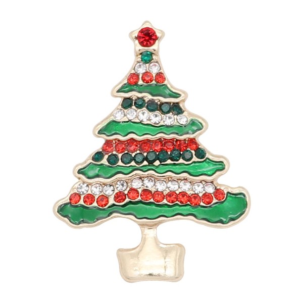 Christmas 20MM design Christmas tree with rhinestone enamel KC8034 snaps jewelry