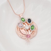 20MM  snap Rose Gold Plated with Multicolor rhinestone KC9119  Multicolor
