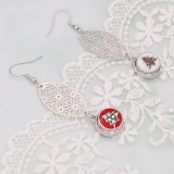 Christmas 12MM design Christmas tree with red rhinestone and white green enamel  KS7061-S snaps jewelry