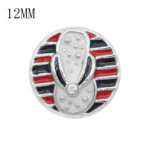 12MM design metal USA flag snap with shoes slipper KS7066-S enamel snaps jewelry