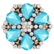 20MM  snap Gold Plated with blue  rhinestone KC9115  snaps jewelry