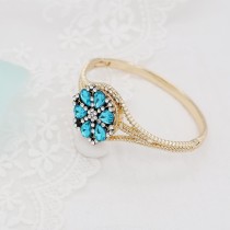 20MM  snap Gold Plated with blue  rhinestone KC9115  snaps jewelry