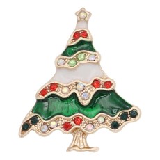 Christmas 20MM design Christmas tree with  rhinestone enamel KC8042 snaps jewelry