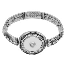 metal bracelet With white rhinestones fit 18&20MM snaps chunks 1 buttons snaps Jewelry KC0893