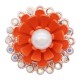 20MM rose-gold plated design Orange Flower snap with pearl KC8039 snaps jewelry
