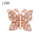 12MM design Butterfly rose gold snap with orange rhinestone KS7077-S snaps jewelry