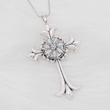Cross snap sliver Pendant  fit 20MM snaps style jewelry KC0468