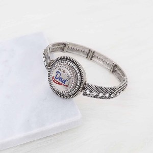 metal bracelet With white rhinestones fit 18&20MM snaps chunks 1 buttons snaps Jewelry KC0893