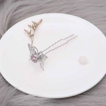 Butterfly hairpin snap sliver Pendant   fit 12MM snaps style jewelry KS0375-S