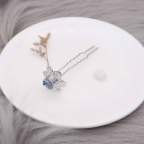 Flowers hairpin snap sliver Pendant   fit 12MM snaps style jewelry KS0376-S