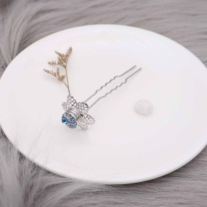 Flowers hairpin snap sliver Pendant   fit 12MM snaps style jewelry KS0376-S