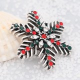 Christmas 20MM  snowflake snap Silver Plated with  rhinestone KC8053 snaps jewelry