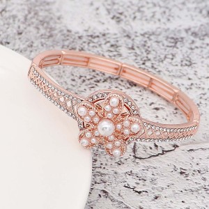 20MM Starfish snap rose-gold plated with White Pearl KC8059 snaps jewelry