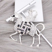 Horse snap sliver Pendant With white rhinestones fit 20MM snaps style jewelry KC0470