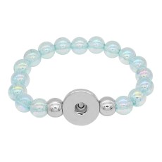 Light Blue beads bracelets Fit 18/20mm snaps chunks