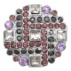 20MM  snap charms Silver Plated with purple rhinestone KC8067 snaps jewelry