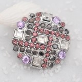 20MM  snap charms Silver Plated with purple rhinestone KC8067 snaps jewelry