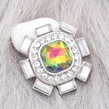 charms 20MM  design snap Silver Plated with opal  rhinestone  KC9214 snaps jewelry multicolor