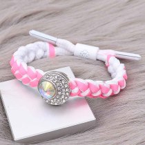 1 buttons Pink Rope  KC0512  new type Bracelet fit 20mm snaps chunks