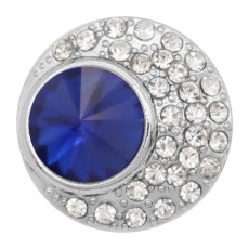20MM design snap charms Silver Plated with Blue rhinestone  KC9206 snaps jewelry