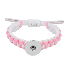 1 buttons Pink Rope  KC0512  new type Bracelet fit 20mm snaps chunks