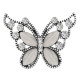 Butterfly 20MM  snap charms Silver Plated with gray  rhinestone  KC9207 snaps jewelry
