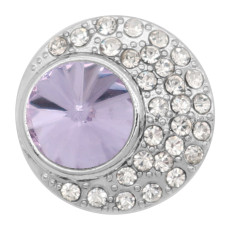 20MM design snap charms Silver Plated with purple rhinestone  KC9205 snaps jewelry