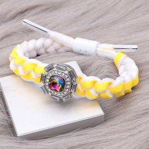 1 buttons Yellow Rope  KC0510  new type Bracelet fit 20mm snaps chunks