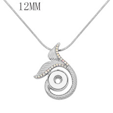 Mermaids  pendant Necklace with Colorful rhinestones 48cm chain KS1290-S fit 12MM chunks snaps jewelry