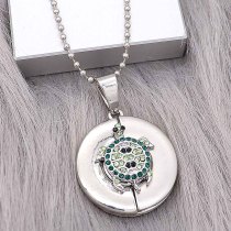 12MM design metal peacock snap with Green rhinestone KS7081-S snaps jewelry