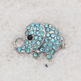 12MM design Elephant metal snap with Blue rhinestone KS7084-S snaps jewelry